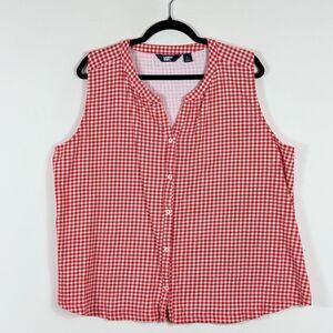 Lands' End Red Gingham Tank Top